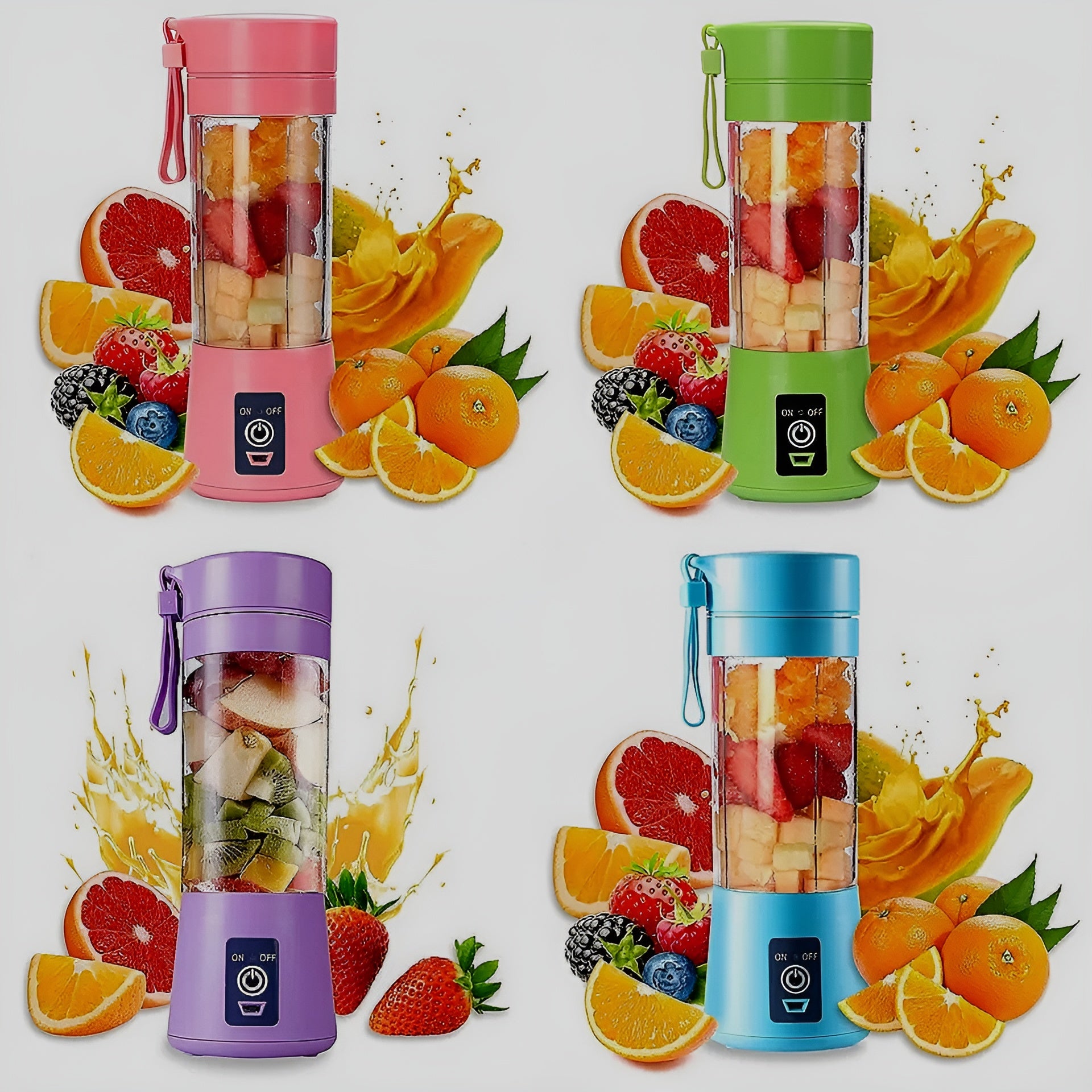 Portable Mini 6 blade Juicer blender (random Color)