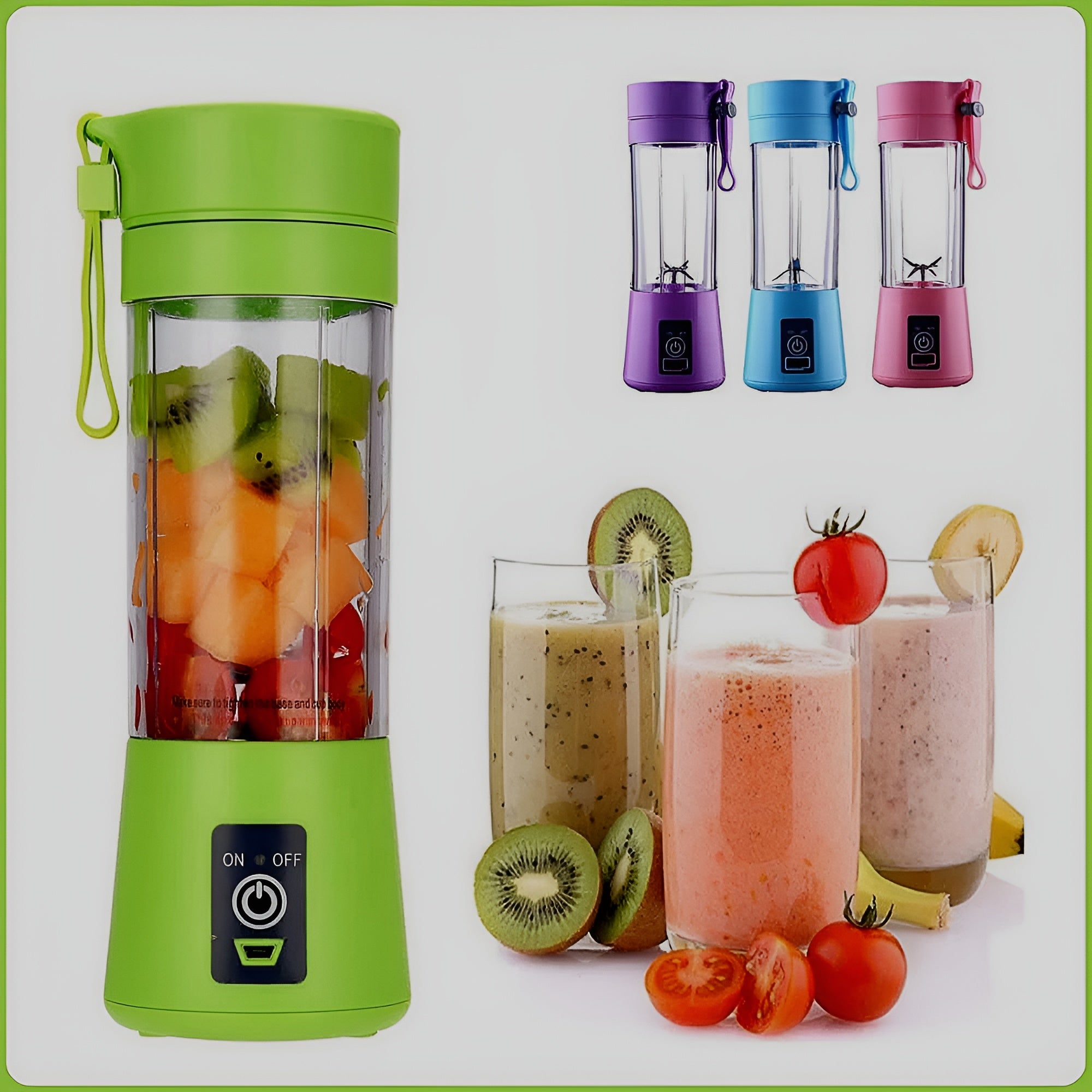 Portable Mini 6 blade Juicer blender (random Color)
