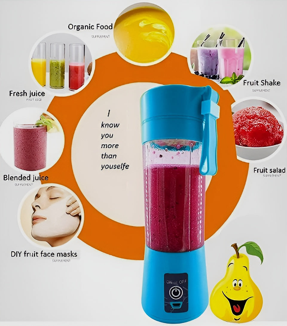 Portable Mini 6 blade Juicer blender (random Color)